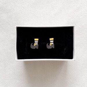 Witch Legs Wooden Stud Earrings Halloween